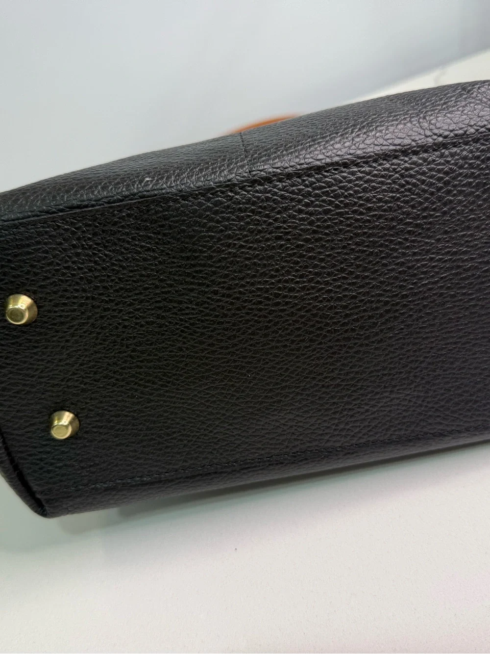 VALENTINA Made in Italy Black/Tan Pebbled Leather Shoulder/CrossBody Bag